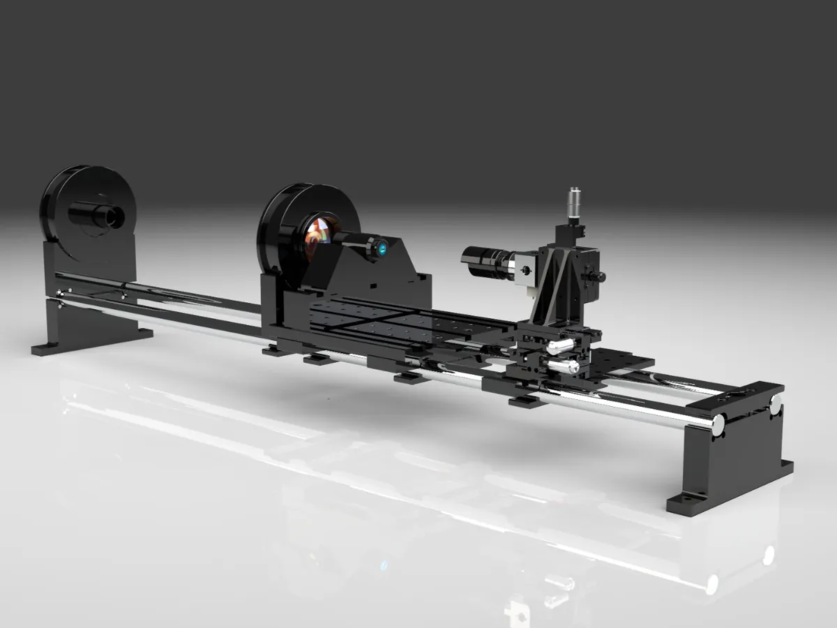 Chromar MTF test bench for lens testing, render